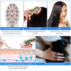 Electric Laser Hair Growth Comb Infrared EMS RF Vibration Massager Microcurrent Hair Care Hair Loss Treatment Hair Regrowth